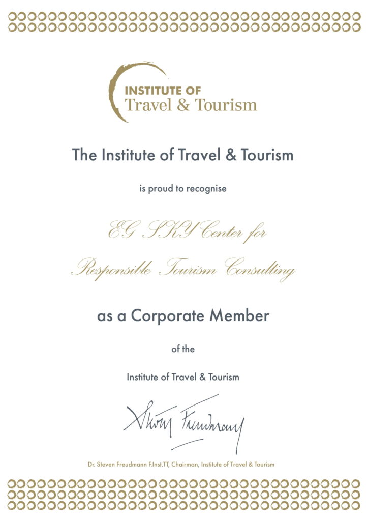 شهادة عضوية معهد السياحة والسفر البريطاني